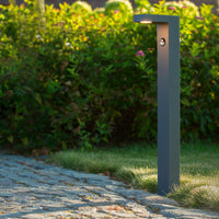 Lucide TEXAS-IR Borne lumineuse LED 7W 3000K IP54 avec capteur de mouvement et de jour/nuit Gris Foncé