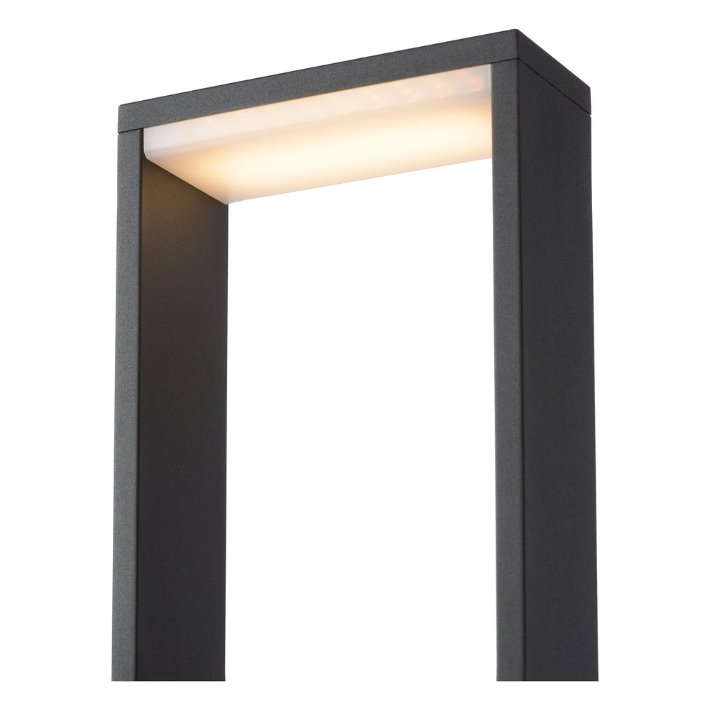 Lucide GOA borne lumineuse LED 10W 3000K IP54 Gris Foncé éclairage de jardin extérieur