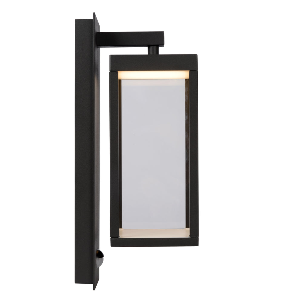 Applique murale LED Lucide CLAIRETTE 13W 3000K IP54 avec détecteur de mouvement PIR et boîtier anthracite