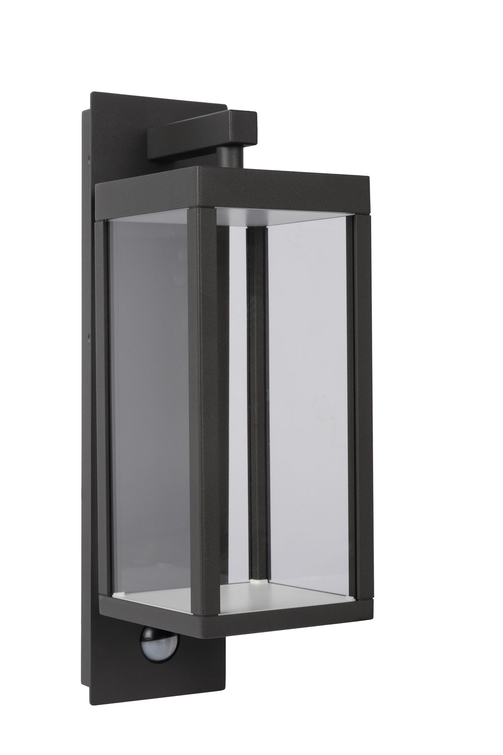 Applique murale LED Lucide CLAIRETTE 13W 3000K IP54 avec détecteur de mouvement PIR et boîtier anthracite