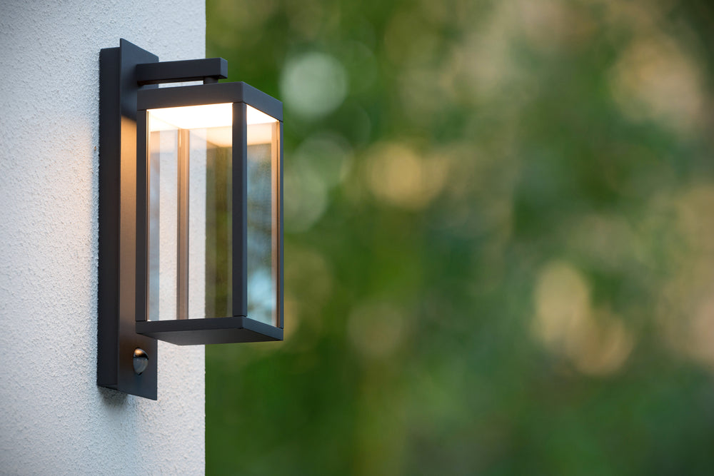 Applique murale LED Lucide CLAIRETTE 13W 3000K IP54 avec détecteur de mouvement PIR et boîtier anthracite