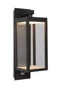 Applique murale LED Lucide CLAIRETTE 13W 3000K IP54 avec détecteur de mouvement PIR et boîtier anthracite
