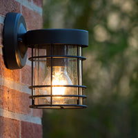 Applique murale Lucide KEPPEL intérieur extérieur douille E27 IP44 Métal Noir Mat 220-240V 60W