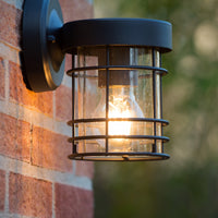 Applique murale Lucide KEPPEL intérieur extérieur douille E27 IP44 Métal Noir Mat 220-240V 60W