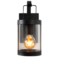 Applique murale Lucide LINDELO intérieur extérieur, douille E27, 60W max, 220-240V, IP44, finition métal noir mat