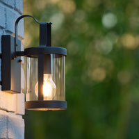 Applique murale Lucide LINDELO intérieur extérieur, douille E27, 60W max, 220-240V, IP44, finition métal noir mat