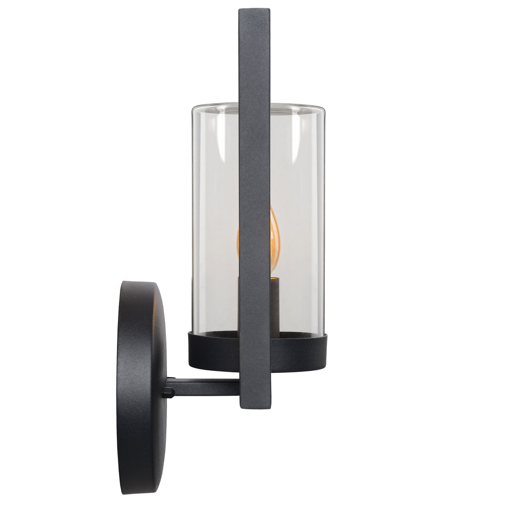Applique murale Lucide NISPEN Noir, douille 1xE14, 40W max, IP44 luminaire métallique intérieur extérieur 220-240V