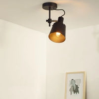 Lucide QUINNY Spot plafond noir, 1xE27, 40W max, boîtier en acier IP20, orientable et inclinable