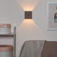 Applique murale Lucide GIPSY, design moderne carré en béton, douille G9, 25W max, dimmable, 220-240V, IP20, Gris
