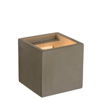 Applique murale Lucide GIPSY, design moderne carré en béton, douille G9, 25W max, dimmable, 220-240V, IP20, Gris