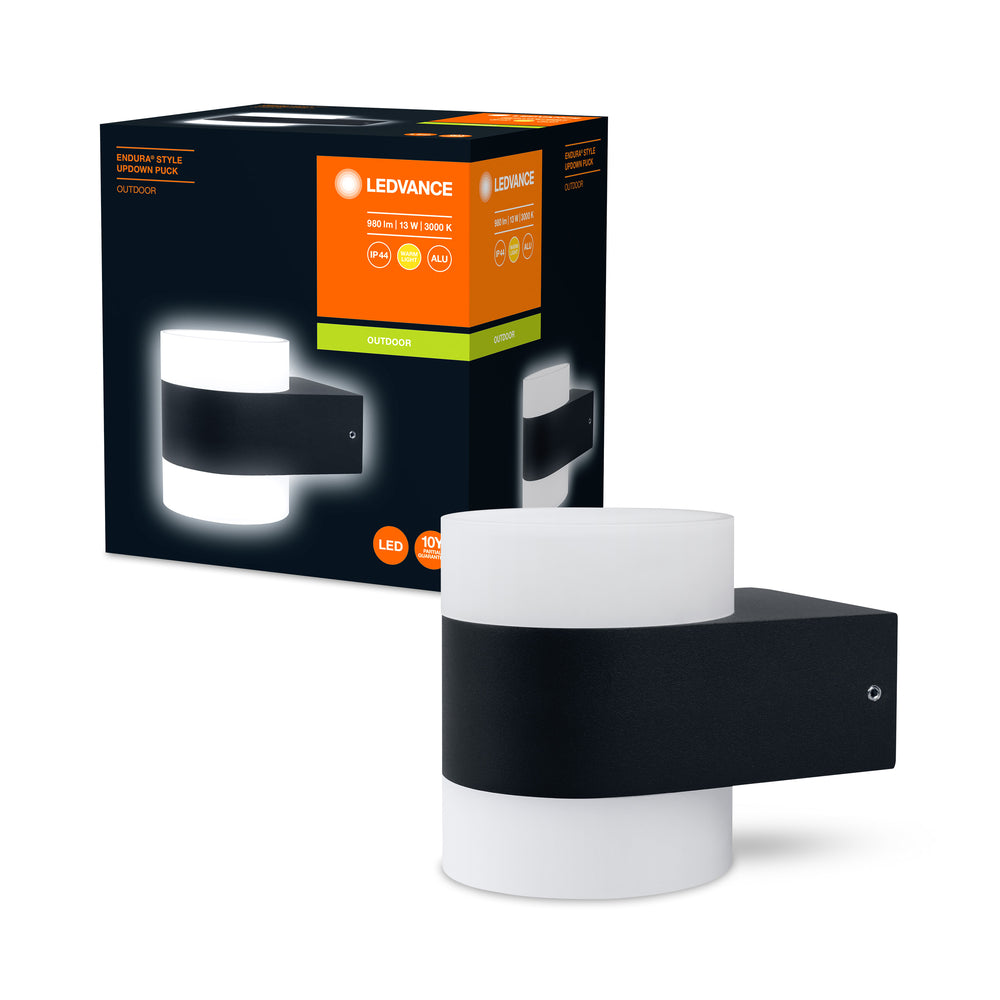 Ledvance ENDURA Style UpDown Puck Applique Murale LED 13W 3000K 980 lumens IP44 Gris Foncé Extérieur