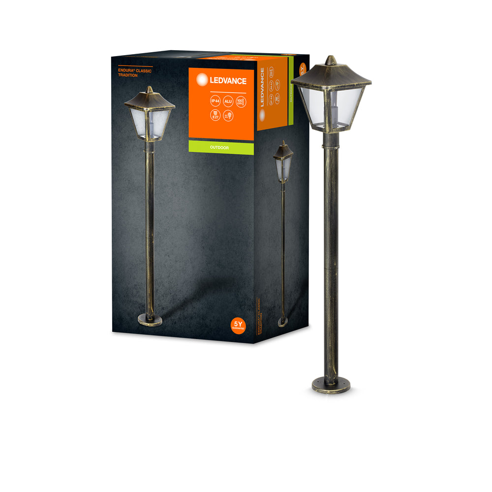 Ledvance ENDURA Classic Tradition outdoor floor lantern E27 Black/Gold IP44 aluminum 1000mm
