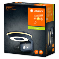 Applique murale extérieure Ledvance Endura Style solaire GLOW avec capteur LED 3.6W 3000K IP44 Gris Foncé
