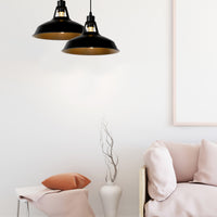 Lampe suspendue Lucide BRASSY-BIS Noir, 1xE27, hauteur réglable, abat-jour rond en métal Ø31cm, IP20