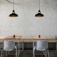 Lampe suspendue Lucide BRASSY-BIS Noir, 1xE27, hauteur réglable, abat-jour rond en métal Ø31cm, IP20