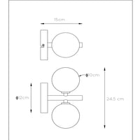 Lucide TYCHO wall light, 2xG9 sockets, Retro design, Matt Black & Sand Brass with smoke glass, IP20