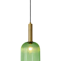 Lucide MALOTO pendant light, vintage oval metal and glass, E27 socket, 40W max, IP20, green bronze finish