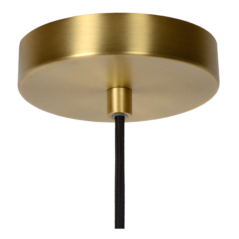 Suspension vintage Lucide MALOTO, 1xE27, 40W max, verre ambré, finition bronze, hauteur réglable, IP20