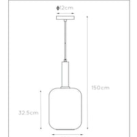 Lucide JOANET hanging lamp Ø22cm, 1xE27 socket, bronze with fumé glass, height adjustable, IP20