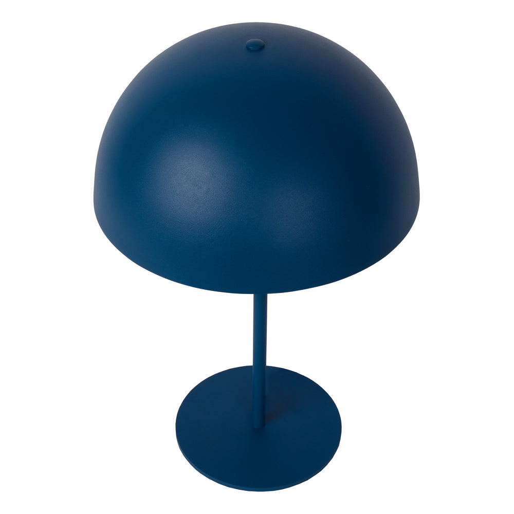 Lampe de table Lucide SIEMON Bleu, 1xE14, abat-jour en acier 25cm, design champignon moderne, usage intérieur IP20