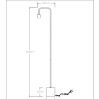 Lucide LORIN floor lamp, 1xE27 socket, 40W max, 220-240V, IP20, matt black metal and marble, 1600mm height