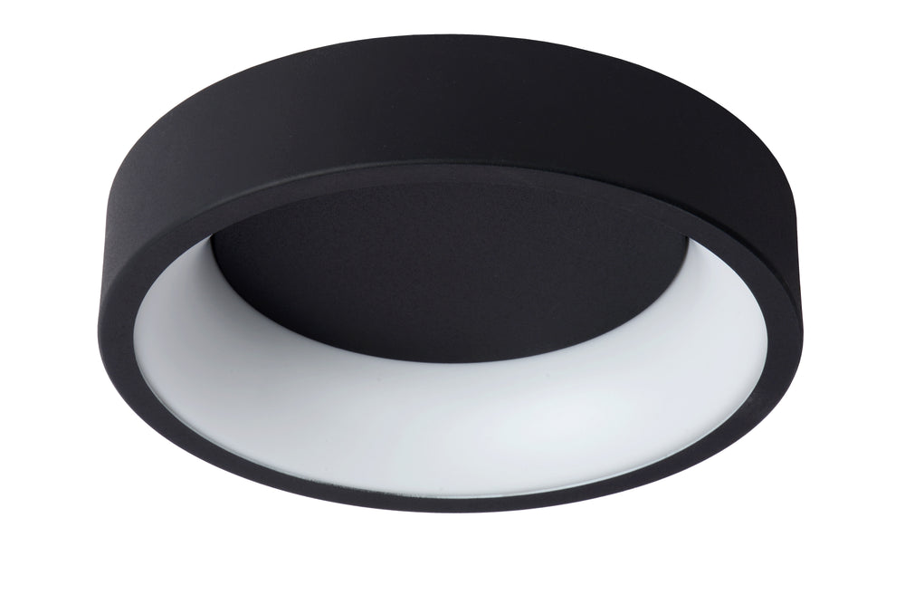 Lucide TALOWE LED ceiling light, dimmable 20W 3000K IP20 round Black aluminium Ø300mm