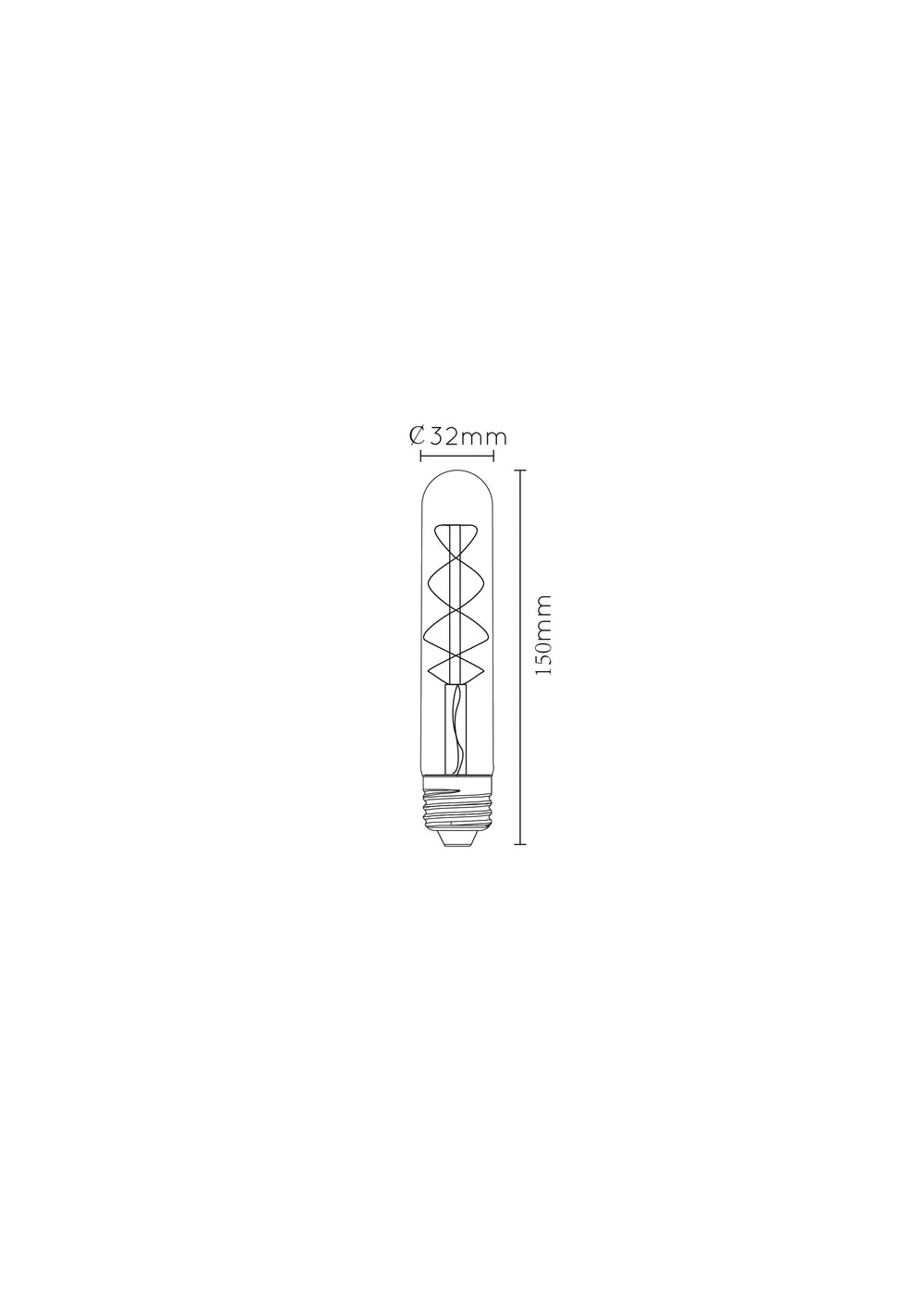 Lucide T32 lampe filament LED E27 4.9W 2200K dimmable Tube en verre ambré 380 lumens style vintage