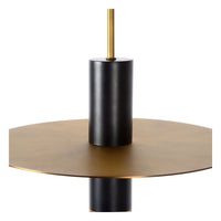 Lucide SELIN modern hanging lamp Ø35cm, 1xGU10, metal Black and Yellow Brass, adjustable height, IP20