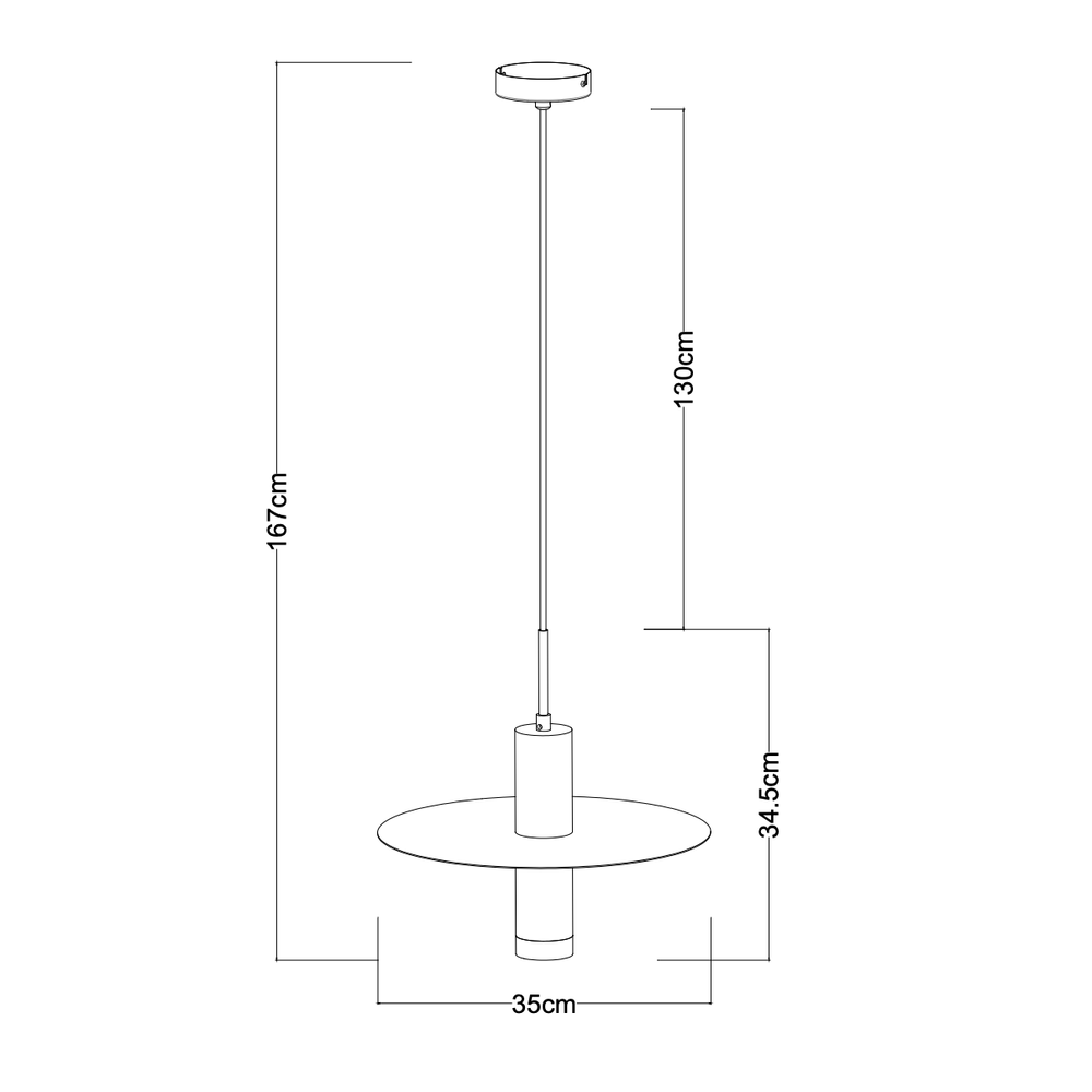 Suspension Lucide SELIN 35cm noir, 1xGU10, 220-240V LED, douille E27