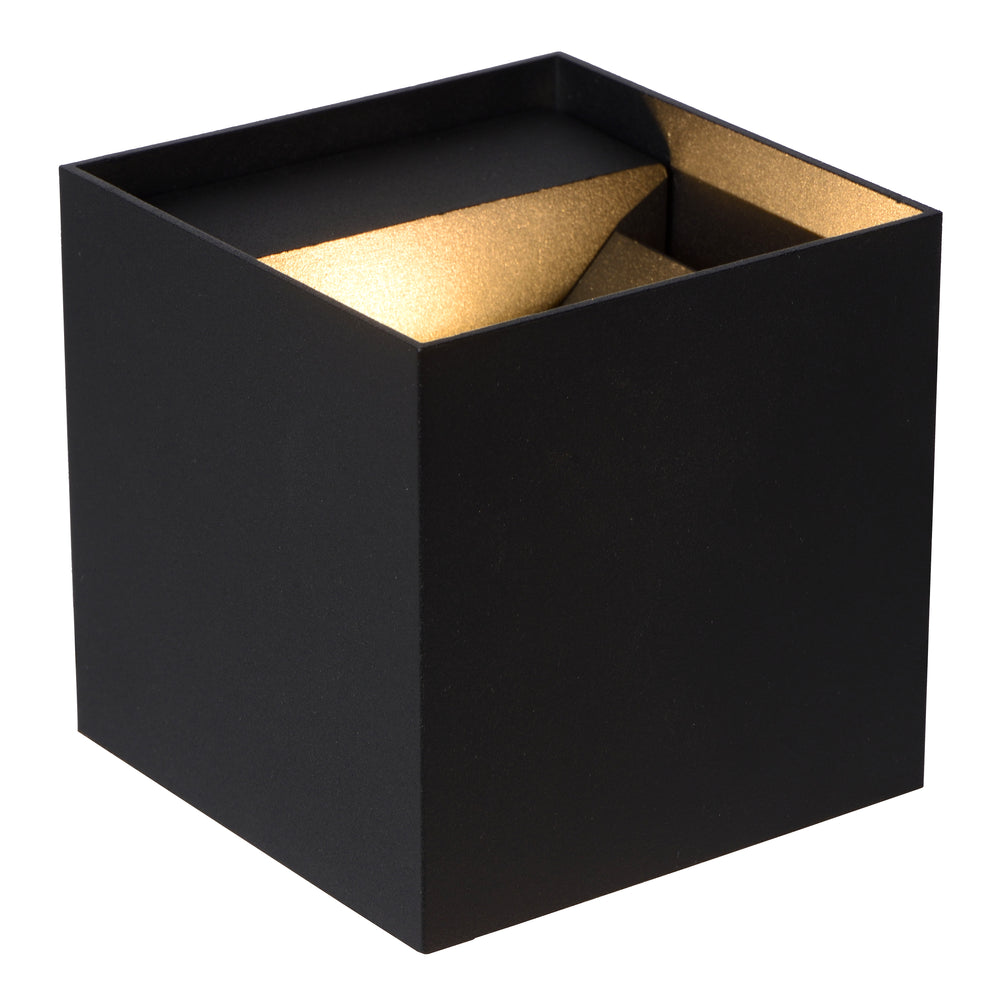 Applique murale LED Lucide AXI, 2x7W 2700K, IP54, angle de faisceau réglable, aluminium noir, éclairage moderne pour salle de bain