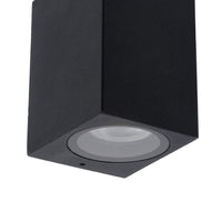 Applique murale intérieure extérieure Lucide ZARO, 1xGU10, IP44 Aluminium noir design carré, 220-240V, style moderne