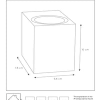 Applique murale intérieure extérieure Lucide ZARO, 1xGU10, IP44 Aluminium noir design carré, 220-240V, style moderne