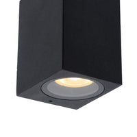 Applique murale intérieure extérieure Lucide ZARO, 1xGU10, IP44 Aluminium noir design carré, 220-240V, style moderne