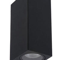 Applique murale moderne Lucide ZARO Noir, 2xGU10 35W, 220-240V, IP44 extérieur intérieur design carré en aluminium