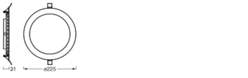 Spot LED encastré extra-plat 22W 4000K 2000 lumens Rond blanc découpe 225mm ouverture 200mm faisceau 110°