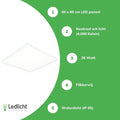 panneau led 60x60cm ip65 résistant à l'humidité 36w 4320 lumen 4000k blanc froid ugr22 opale