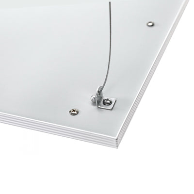 Kit de suspension Spectrum pour luminaire LED de plafond 600x600mm acier argenté, idéal pour l'installation de spectrum algine int