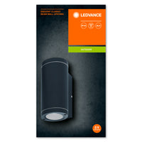 Ledvance ENDURA BEAM Wall UpDown Light GU10, 2x35W, IP44 Outdoor Surface Mount, Dark Gray Aluminum