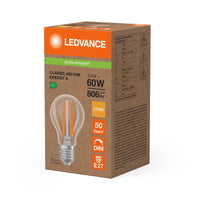 Ledvance LED Classic A E27 Warm White 2700K 3.8W dimmable clear bulb 806 lumens 220-240V IP20 50000h