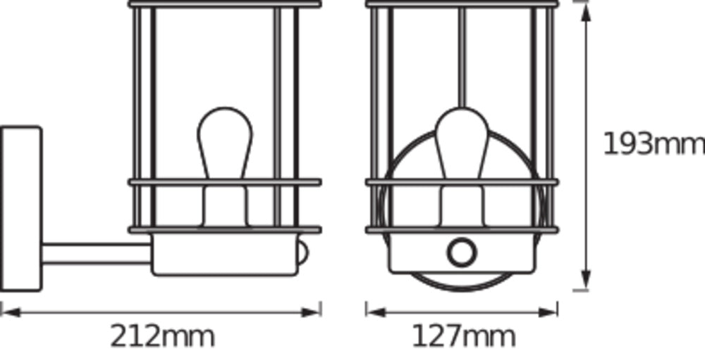 Ledvance ENDURA Classic Post Sensor Up E27 applique murale d'extérieur en acier inoxydable IP44 avec détecteur de mouvement et de lumière