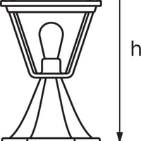 Ledvance ENDURA Classic Tradition 33cm Outdoor Lantern E27 Black/Gold IP44 Die-Cast Aluminum