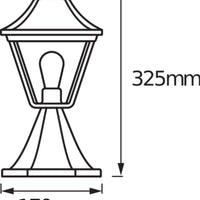 Ledvance ENDURA Classic Tradition 33cm Outdoor Lantern E27 Black/Gold IP44 Die-Cast Aluminum