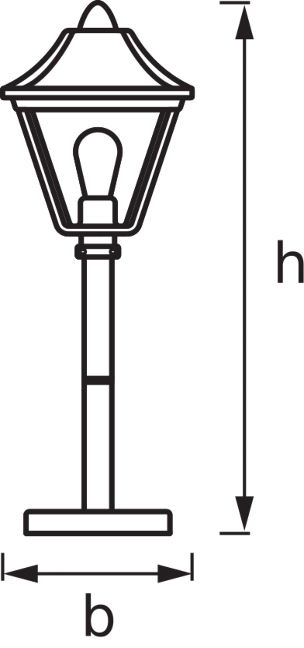 Ledvance ENDURA Classic Tradition outdoor floor lantern E27 Black/Gold IP44 aluminum 1000mm