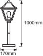 Ledvance ENDURA Classic Tradition outdoor floor lantern E27 Black/Gold IP44 aluminum 1000mm