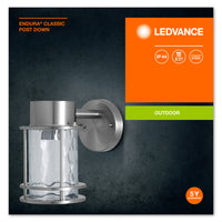Ledvance ENDURA Classic Post Down E27 applique murale extérieure Acier inoxydable Verre IP44 220-240V 60W max
