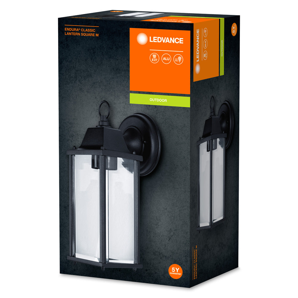 Ledvance ENDURA Classic Lantern Square E27 outdoor wall light Black IP43 surface mount 220-240V