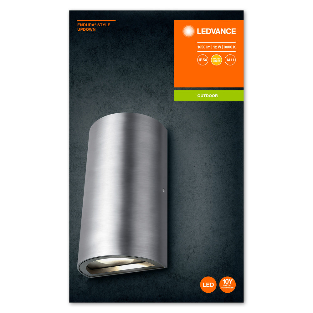 Applique murale LED Ledvance ENDURA STYLE UpDown 12W 3000K 700 lumens IP44 Aluminium Montage en surface extérieur