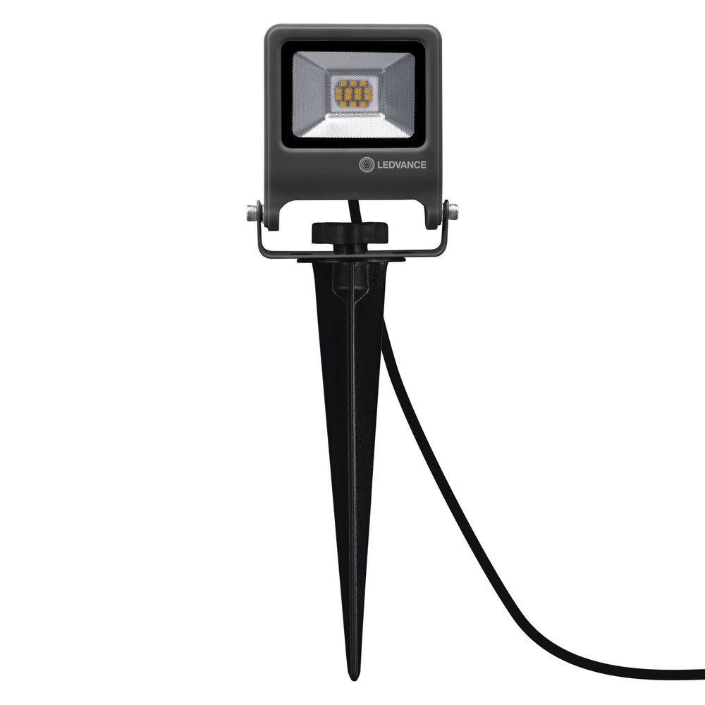 Ledvance ENDURA Projecteur de Jardin à Piquet LED Extérieur 10W 3000K 800 lumens IP65 Gris Foncé