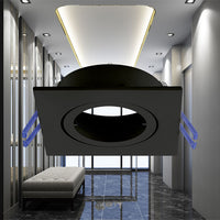 spot encastré carré noir braytron 35w, aluminium, ip20, intérieur gu10, mr16