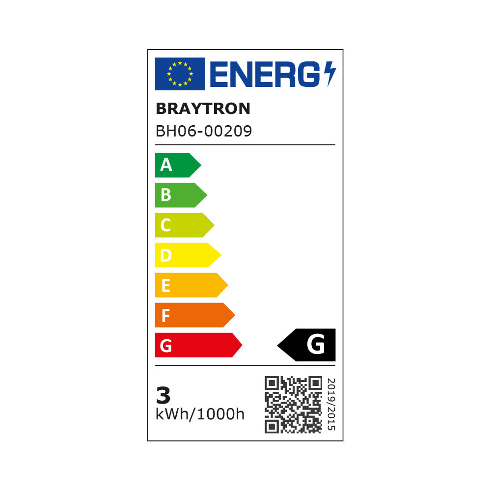 Projecteur LED Braytron 3W 3000K blanc chaud IP54 faisceau 38° 210 lumens non-dimmable